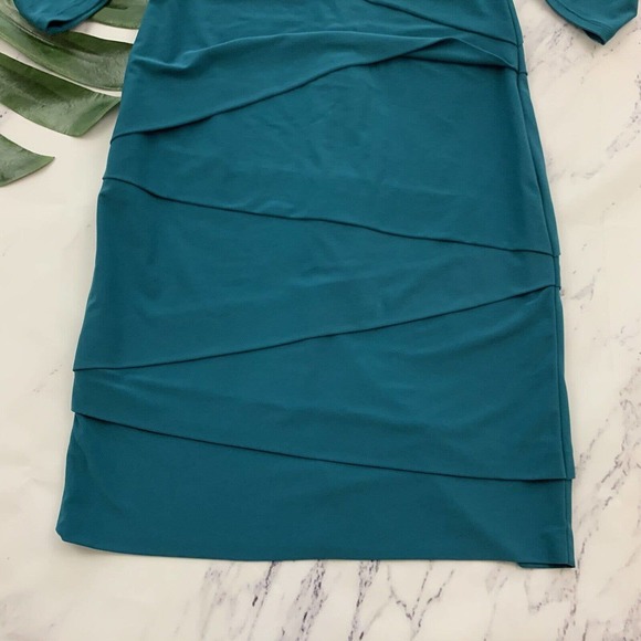 WHBM White House Black Market Instantly Slimming Sheath Dress Size 8 Teal - Picture 4 of 10